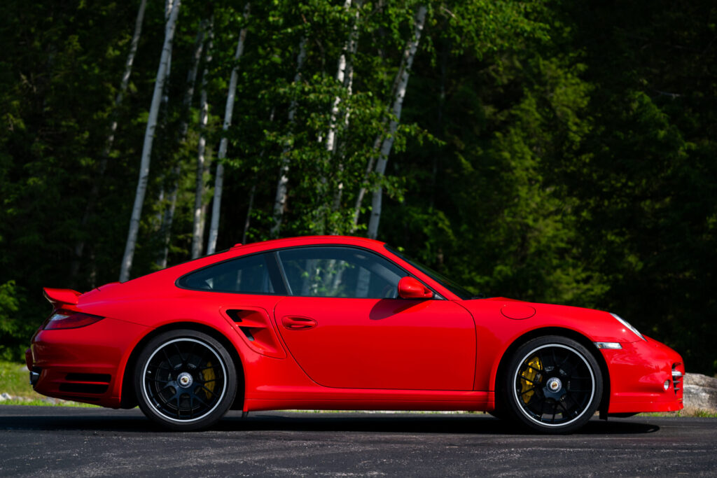 Side profile of 2012 Porsche 911 Turbo S for sale in New Hampshire