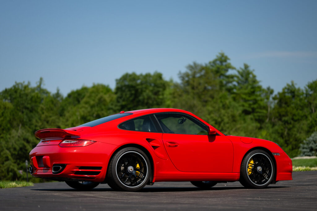 Rear right profile of 2012 Porsche 911 Turbo S for sale in New Hampshire
