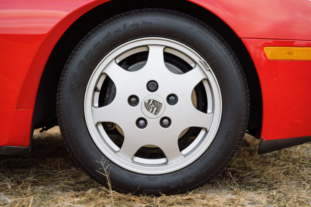 Front passenger wheel of 1989 Porsche 944 S2 for sale in New Hampshire