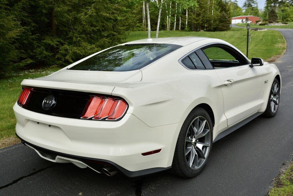 2015 Ford Mustang GT 5.0 50th Anniversary Edition, Passenger Rear End Angle